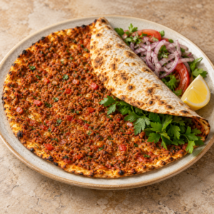 Lahmacun mit Salat