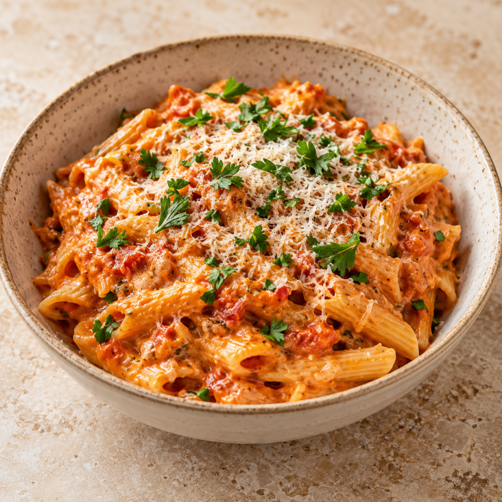 Makarna mit Tomaten-Sahnesoße